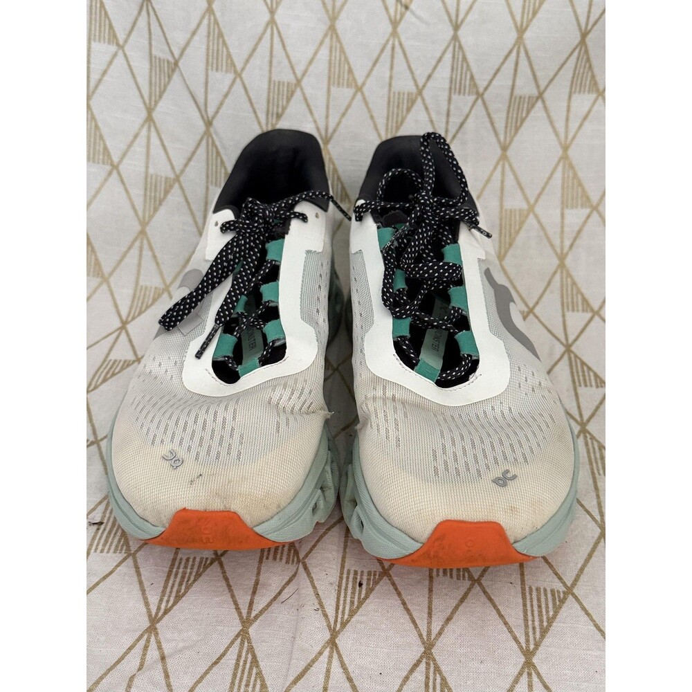 On Cloudmonster Shoes Womens Size 10.5 White Mint CloudTec Running Sneaker